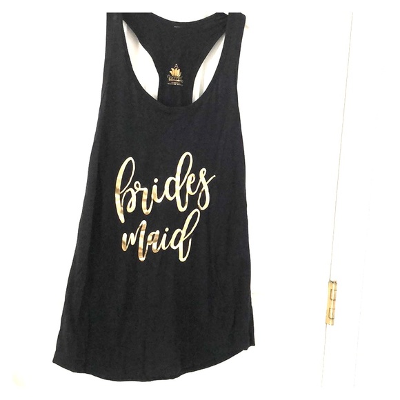 Black and gold bridesmaid racer back tank! NWOT - Picture 1 of 4